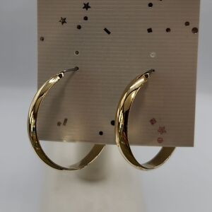 VTG Gold Tone Hoop Earrings 1" Inch